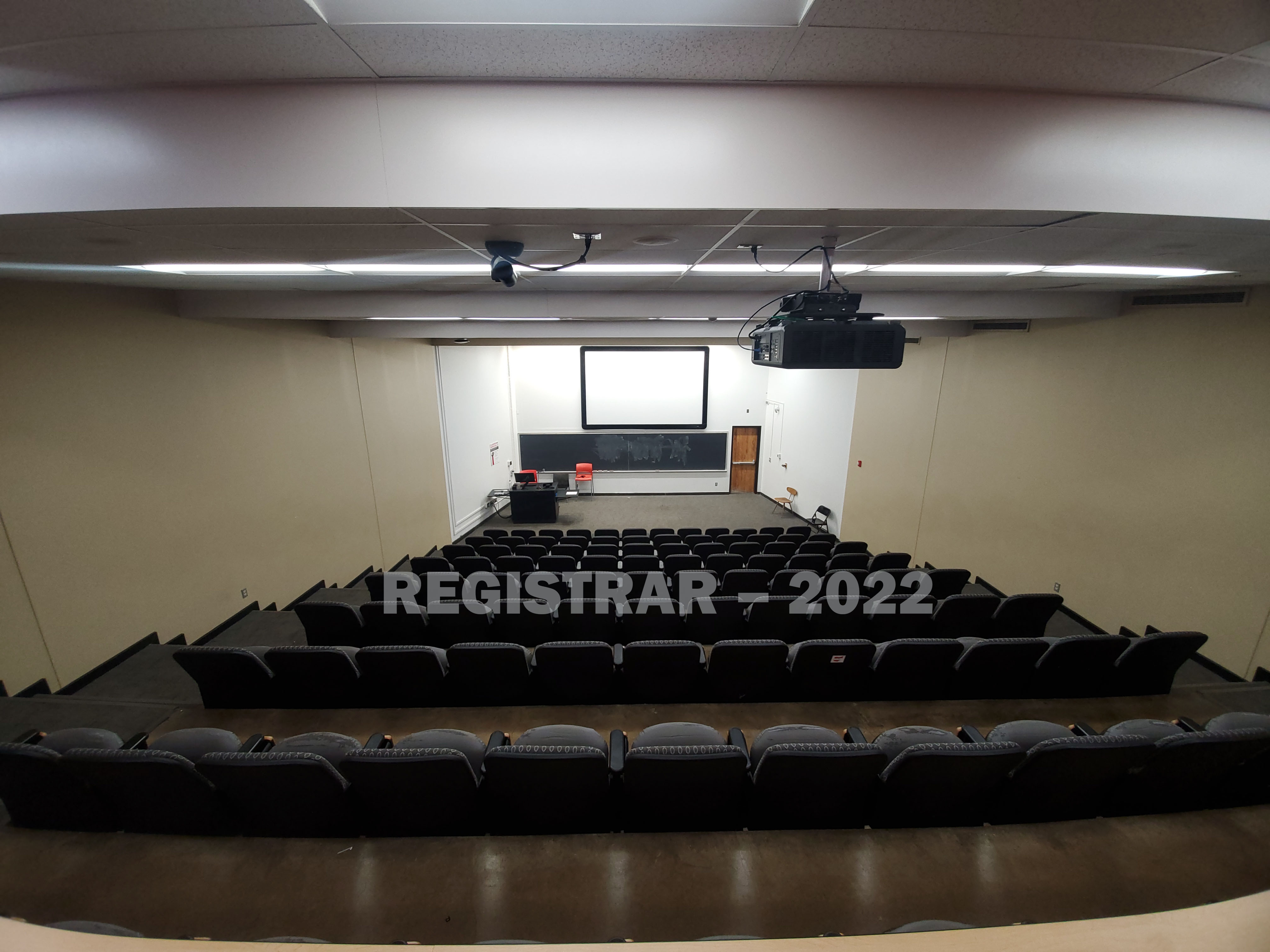 Hitchcock Hall room 35 ultra wide angle view from the back of the room