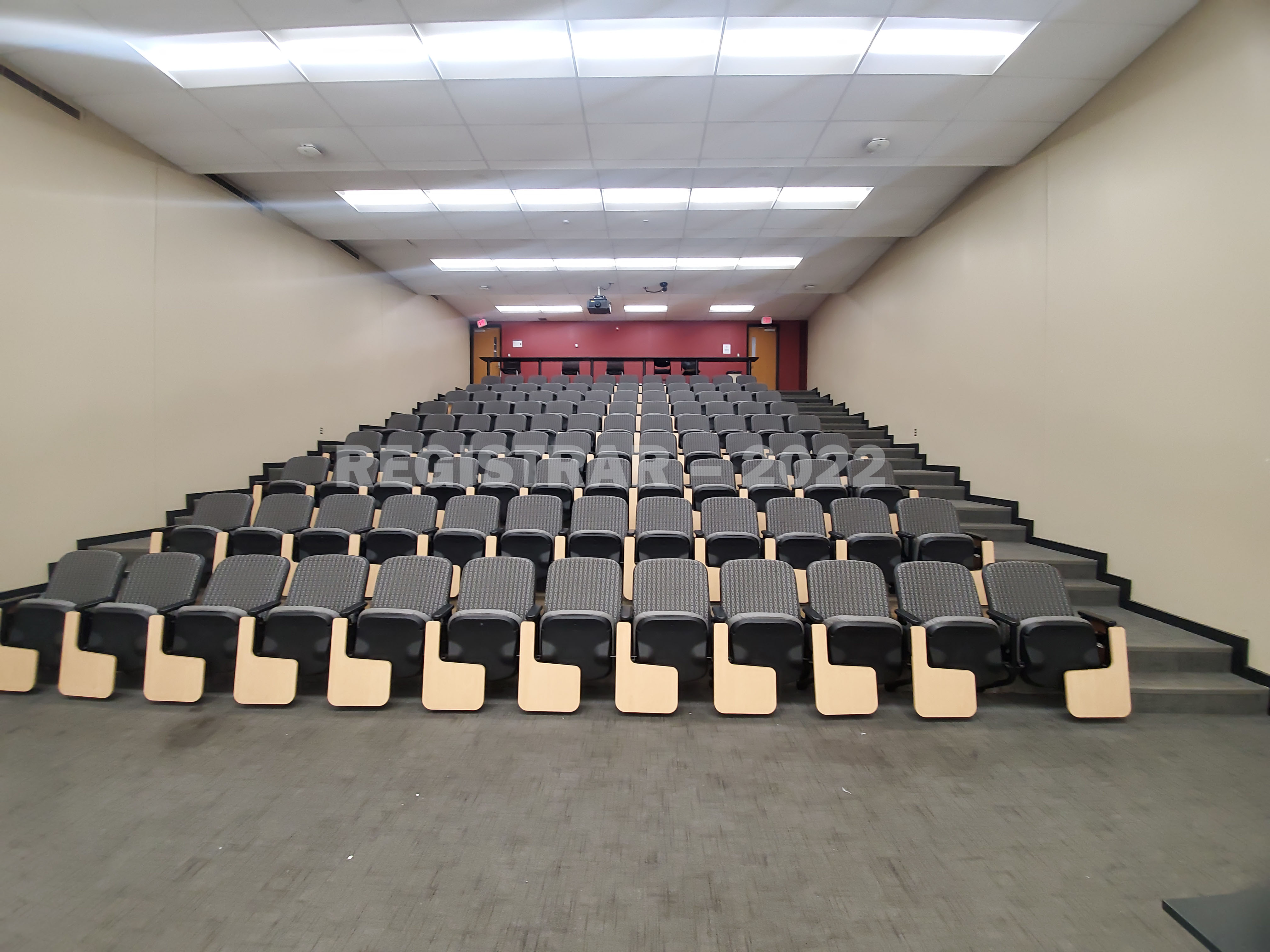Hitchcock Hall room 35 ultra wide angle view from the front of the room
