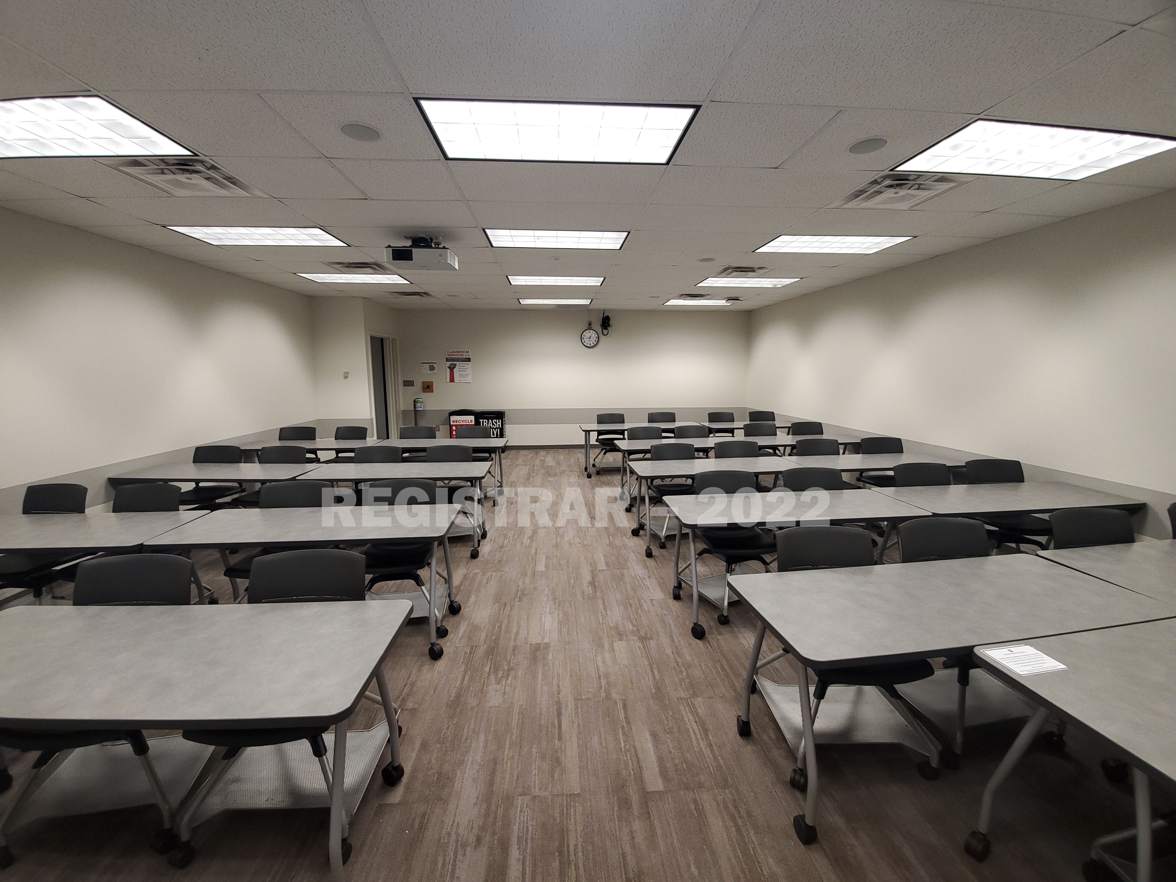Dreese Lab room 317 ultra wide angle view from the front of the room